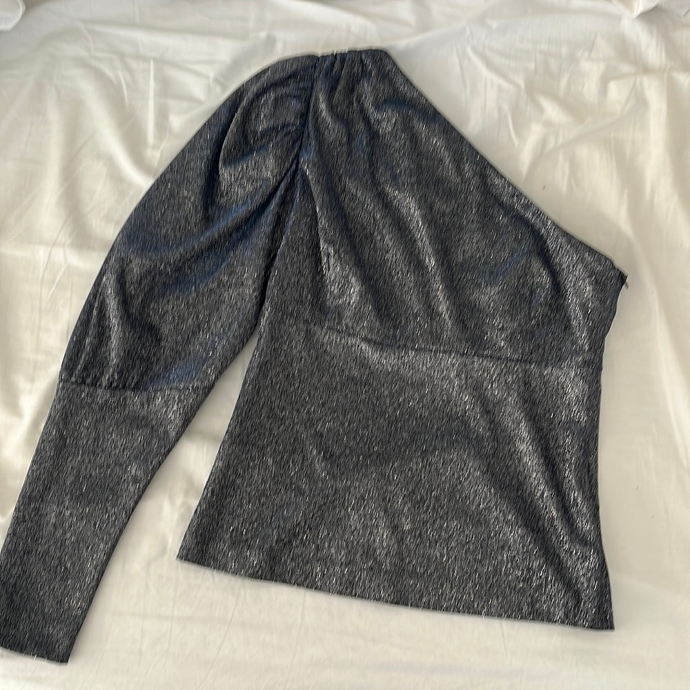 Nicole Miller Iridescent One Shoulder top. Size small